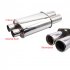 Double Inlet Outlet Exhaust Tips Muffler  Stainless Steel Straight Through Performance Muffler  Flat Drum Exhaust Tip Exhaust Pipe  Auto Exterior Accessories XH