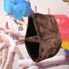Double Layer Plush Nest Parrot Bird Hammock with Hanging Hook for Pet coffee_18*12*26