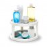 Double Layer Rotatable Storage Turntable Container Shelf Kitchen Cabinet Cosmetics Organizer White   grey