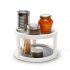 Double Layer Rotatable Storage Turntable Container Shelf Kitchen Cabinet Cosmetics Organizer White   grey