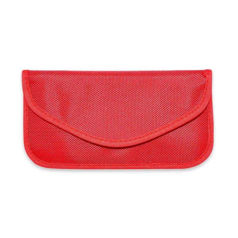 Double Layer Signal Blocker Bag Anti-radiation Anti-tracking Gps Phone Shielding Pouch Wallet Id Card Holder red