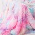 Double Layer Throw Blanket Long Hair Plush Decorative Tie dye Blankets for Couch Sofa Bed Tie dye blue