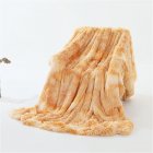 Double Layer Throw Blanket Long Hair Plush Decorative Tie dye Blankets for Couch Sofa Bed Tie dye beige