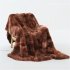 Double Layer Throw Blanket Long Hair Plush Decorative Tie dye Blankets for Couch Sofa Bed Tie dye brown