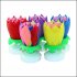 Double Layers Lotus Musical Happy Birthday Candles Romantic Flower Light Cake Kids Party Gifts  Pink 