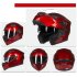 Double Lens Motorcycle Helmet Washable Liner Aerodynamic Design Helmet Red L