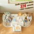 Double Rotating Desk Organizer With 3 Drawer  2 Rotating Pen Holders  1 Top Storage Box  Large Capacity Pencil Holder Cosmetic Display Case  For Home  School ye