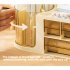 Double Rotating Desk Organizer With 3 Drawer  2 Rotating Pen Holders  1 Top Storage Box  Large Capacity Pencil Holder Cosmetic Display Case  For Home  School bl