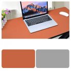Double Sided Desk Mousepad Extended Waterproof Microfiber Gaming Keyboard Mouse Pad for Office Home School Brown   light gray Size  120x60