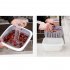 Double Tier Storage Box with Lid Household Refrigerator Fruit Vegetable Drain Basket Pink 24   24   13cm