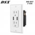 Double USB High Speed Safety Charger Duplex Receptacle Tamper Resistant Wall Socket Plate