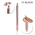 Double headed  2 in 1 Eyeliner Eyebrow Pencil Concealer Pen Waterproof Eye Make Up 01   black   nude pink 12 pcs