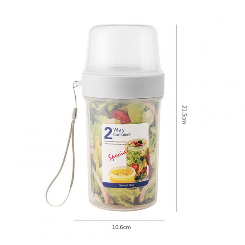 Double-layer Sealed Storage Bottle Portable Transparent Fresh-keeping Moisture-proof Nut Food Container Jar 310 + 760ml