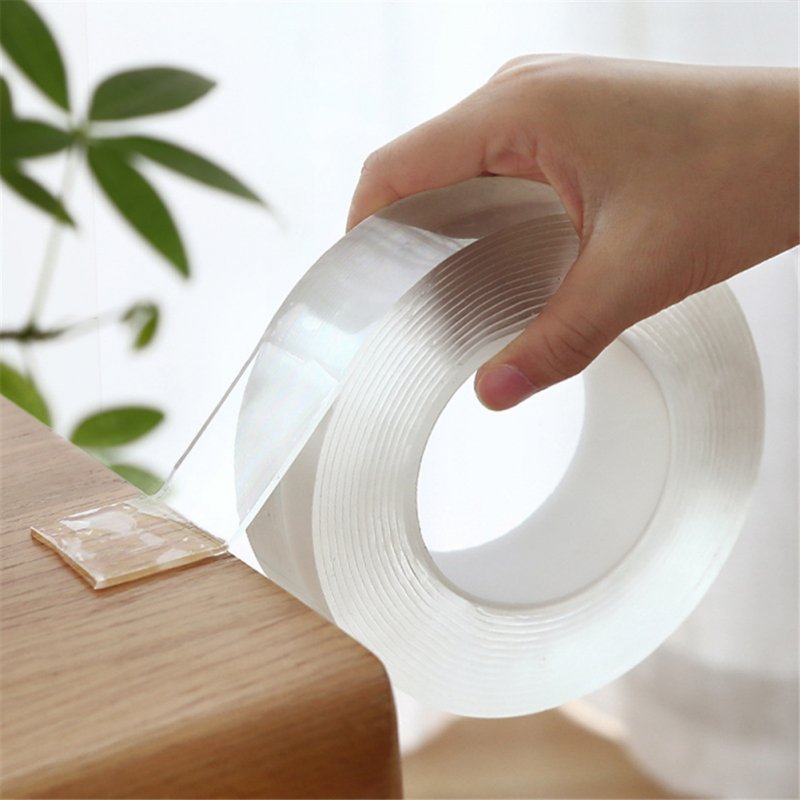 Double-sided  Adhesive Nano-suction Film Non-marking Magic Tape Waterproof High-temperature Thickness 1mm*width 3cm*length 3m