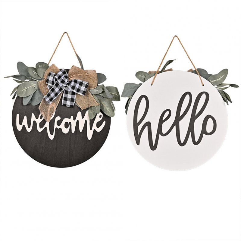 Double-sided Welcome  Sign Wooden House Door Pendant Decorative Ornament Double-sided WELCOME wooden house plate