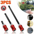 Drill Screw Adapter, 3Pcs 1/4 Inch Hex Magnetic Screwdriver Holder With 3 Different Sizes Extension Bracket, Universal 1/4  Inchquick Change Hexagonal Handle 60-150MM 3-piece set