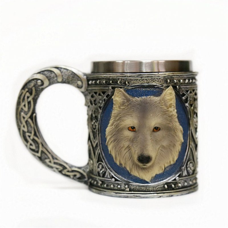 Drinking  Cup Tableware Water Cup Three-dimensional Wolf Head Print Mug Picture section