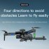 Drone HD Dual Camera H9 Brushless 360 Degree Obstacle Avoidance Wifi Foldable Quadcopter RC Drone Blue 4k 2 Batteries