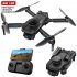 Drone HD Dual Camera H9 Brushless 360 Degree Obstacle Avoidance Wifi Foldable Quadcopter RC Drone Blue 4k 2 Batteries