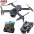 Drone HD Dual Camera H9 Brushless 360 Degree Obstacle Avoidance Wifi Foldable Quadcopter RC Drone Blue 4k 2 Batteries