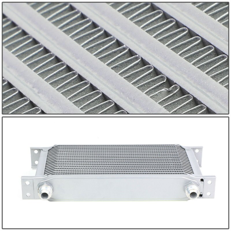 19-ROW 10AN Powder-coated Aluminum Engine/transmis Sion Racing Oil Cooler Silver
