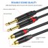 Dual 6 35 To Dual RCA Cable Audio Signal Balance Lines Large Mixer Wire For Microphones Power Amplifiers Mixers 2 meters