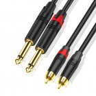 Dual 6.35 To Dual RCA Cable Audio Signal Balance Lines Large Mixer Wire For Microphones Power Amplifiers Mixers 5 meters