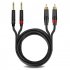 Dual 6 35 To Dual RCA Cable Audio Signal Balance Lines Large Mixer Wire For Microphones Power Amplifiers Mixers 2 meters