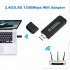 Dual Band 1200Mbps USB WiFi Dongle Wireless LAN Adapter 802 11ac a b g n Laptop Black