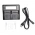 Dual Channel Digital Camera Battery Charger with LCD Display for NP F770 F750 F550 F960 European Plug