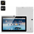 Dual Core 1 5GHz Tablet PC with 512MB RAM and running on Android 4 4 has 16GB of onboard memory and WI FI  OTG  and Bluetooth Connectivity