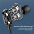 Dual Drivers Wired Headset Quad core Dynamic Hi fi Headphones Super Base Line Control With Mic Speaker Compatible For Huawei Xiaomi red