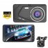 Dual Lens Car DVR Dash Cam 4 inch Ips 1080p Hd Display Front And Rear Dual Driving Recorder Loop Recording Camcorder button version