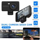 Dual Lens Car Dvr Dash Cam Video Recorder G sensor Hd 1080p Front And Rear Cameras Night Vision Parking Monitor black