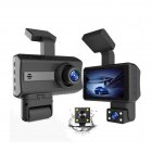 Dual Lens Car Dvr Dash Cam Video Recorder 3-inch Hd Display Front And Built-in Camera Driving Recorder Camcorder Front + Built-in + Rear