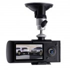 Dual Lens Dashcam R300 High Definition GPS Track R300 Dual Recording Car Recorder black