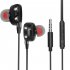 Dual Moving Coil Quad core Earphones Wire controlled Earphones Subwoofer Heavy Bass Earphones Black