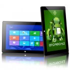 Dual OS Windows 8 Pro Compatible Android 4 2 Tablet with an Intel Bay Trail 1 6GHz Quad Core CPU  32GB SSD Memory  2GB RAM and a 10 1 Inch Display