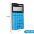 Dual Power Calculator of Large Buttons Portable Counting Machine School Office Supplies Sky blue