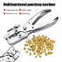 Dual Purpose Tool Grommet Eyelet Pliers Kit Portable Grommet Puncher Hand Press Kit With 100 Pieces Grommets For DIY Use Leather Belt Shoes Cloths punching plie