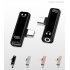 Dual Type C USB C Earphone Headphone Audio Charging Charger Adapter Splitter Convertor for Xiaomi 6 6X 8 Note3 Mix 2 Huawei Mate 10 P20  black