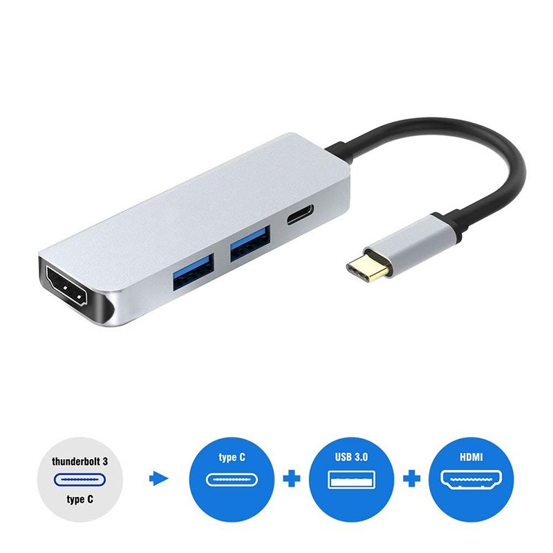 4-In-1 C Hub 2 USB Port Adapter