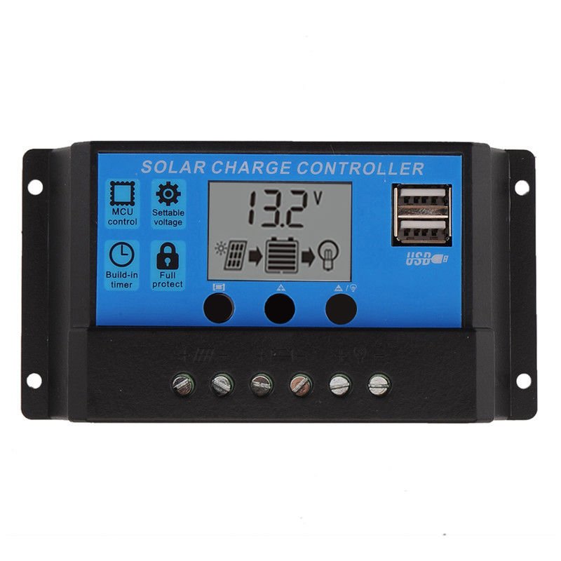 Dual USB PWM 10/20/30A Solar Charge Controller 12V/24V LCD Display Solar Panel Charge Regulator