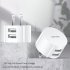 Dual USB Round Travel Charger Mobile Phone Charging Head USB Power Adapter With Plug For Laptops Pad Phone And More White  US standard 