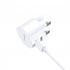 Dual USB Round Travel Charger Mobile Phone Charging Head USB Power Adapter With Plug For Laptops Pad Phone And More White  UK standard 