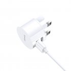 Dual USB Round Travel Charger Mobile Phone Charging Head USB Power Adapter With Plug For Laptops Pad Phone And More White [UK standard]