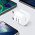 Dual USB Round Travel Charger Mobile Phone Charging Head USB Power Adapter With Plug For Laptops Pad Phone And More White  UK standard 