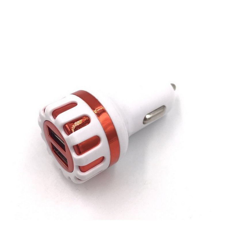 Dual Usb Car Charger Dc 5v/ 2.1a Fast Charging Adapter Universal Dual Usb Car-charger Adapter Red
