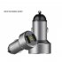 Dual Usb Car Charger Digital Display Multi functional Constant Temperature Charging Adapter Vehicle Parts grey