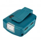 Dual Usb Power Source Charger Li-ion Battery Adapter With Led Lights